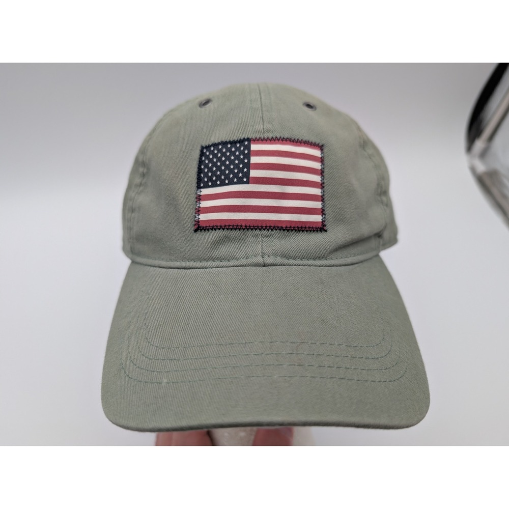 Abercrombie & Fitch American Flag Patch Baseball Cap Olive Green 1K9853 Hat